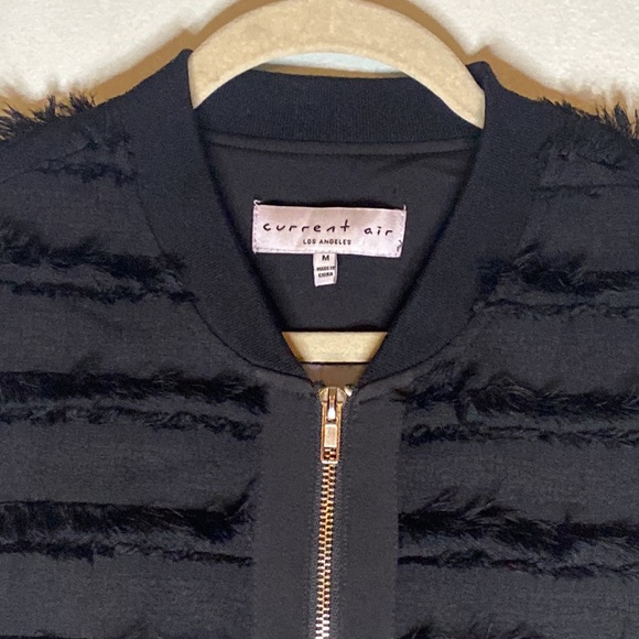 Current Air Los Angeles Black Fringe Zip Up Bomber Jacket- Women’s Sz M - Picture 2 of 15